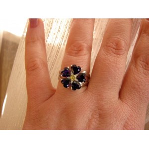 Forget me Not Flower Ring Sterling Silver 925