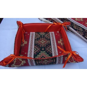 Handmade Fabric Bread Basket Armenian Carpet Ornament