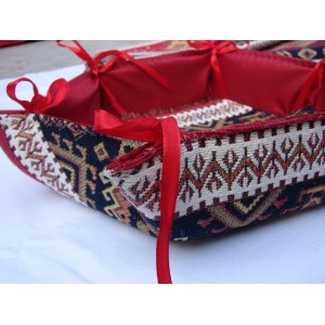 Handmade Fabric Bread Six-Sided Basket,Armenian Carpet Ornament