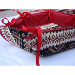 Handmade Fabric Bread Six-Sided Basket,Armenian Carpet Ornament