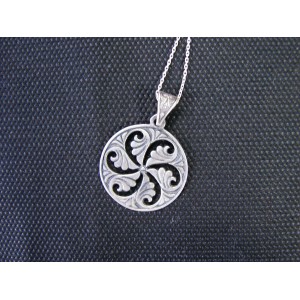 Silver Pendant Wheel of Eternity,Armenian Symbol