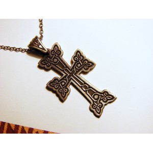 Armenian Cross Pendant Sterling Silver 925,Antique Khachqar Ornament