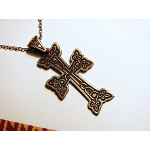 Armenian Cross Pendant Sterling Silver 925,Antique Khachqar Ornament