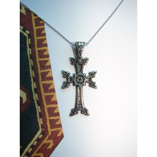 Armenian Cross Eternity Sign Sterling Silver 925,Antique Khachqar Ornament