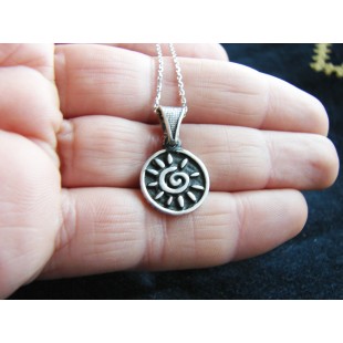 Pendant Sun Sterling Silver 925,Sunshine Pendant,Solar Symbol