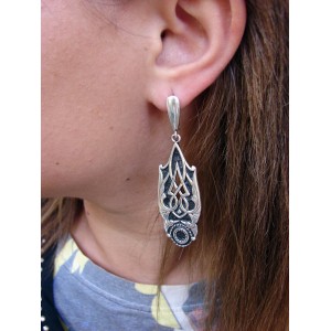 Dangle Long Earrings Sterling Silver 925,Ethnic Ornament