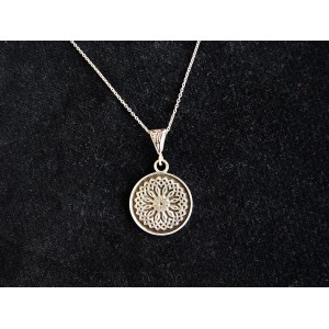 Silver Pendant Wheel of Eternity,Armenian Symbol