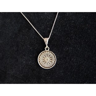 Silver Pendant Wheel of Eternity,Armenian Symbol