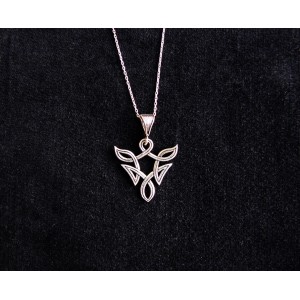 Elvish Silver Pendant Fantasy Celtic Design