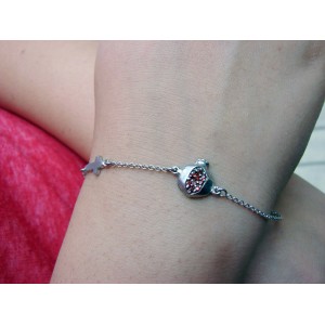 Pomegranate Bracelet 925 Sterling Silver Red Zircon