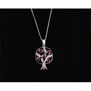 Pendant Pomegranate with Leaves Sterling Silver 925