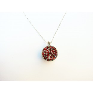 Pendant Juicy Pomegranate Sterling Silver 925 with Garnets