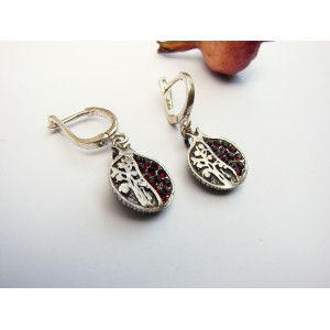 Earrings Pomegranate and Tree of Life Sterling Silver 925