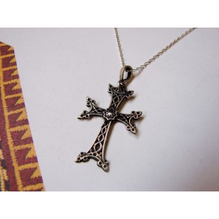 Silver Armenian Cross Khachqar Ornament