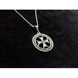 Maltese Cross Pendant Sterling Silver 925