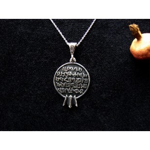 Armenian Alphabet and Pomegranate Pendant 925 Sterling Silver