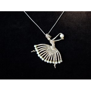 Ballet Dancer Pendant Sterling Silver 925