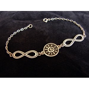 Bracelet Sun and Infinity Symbol Sterling Silver 925