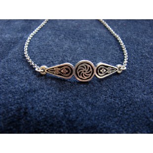 Bracelet Wheel of Eternity Sterling Silver 925,Thin chain