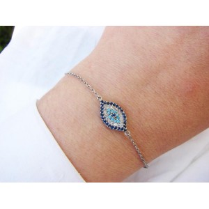 Lucky Evil Eye Bracelet Sterling Silver 925