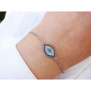 Lucky Evil Eye Bracelet Sterling Silver 925