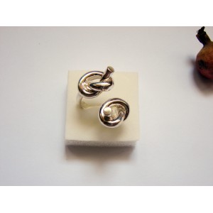 Ring with Knots,Sterling Silver 925