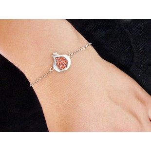 Pomegranate Bracelet 925 Sterling Silver Red Zircon