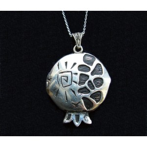 Prayer Book Silver Pendant in form of Pomegranate,Prayer Our Father in Armenian