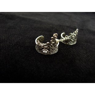 Double Rings with chains,Silver Adjustable multi-finger rings