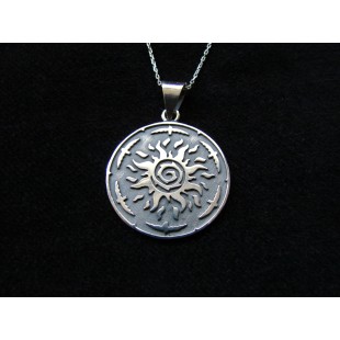 Silver Sun Pendant,Solar Symbol