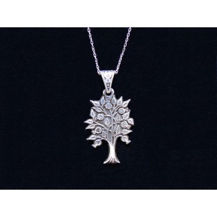 Tree of Life Silver Necklace,Pomegranate Tree